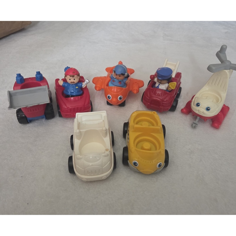 VINTAGE LITTLE PEOPLE Lot Of 10 2001 2002 Plane Car Taxi